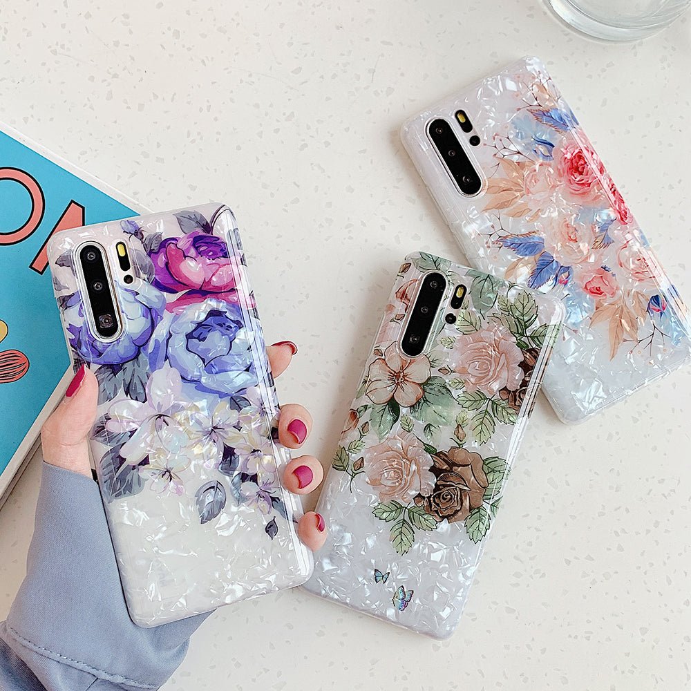 Coque de téléphone rétro à fleurs pour modèles Samsung Galaxy