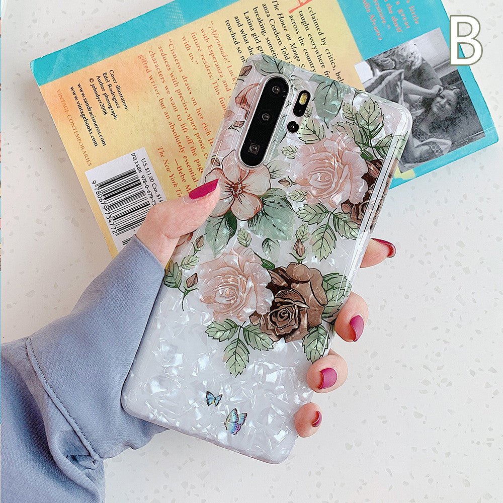 Coque de téléphone rétro à fleurs pour modèles Samsung Galaxy