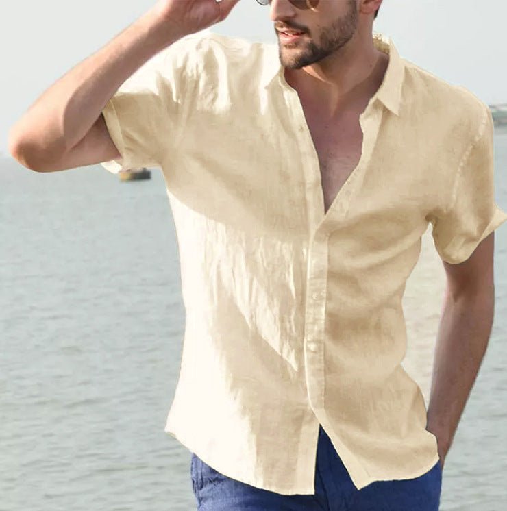 Camisa de Hombre Casual de Manga Corta con Botones