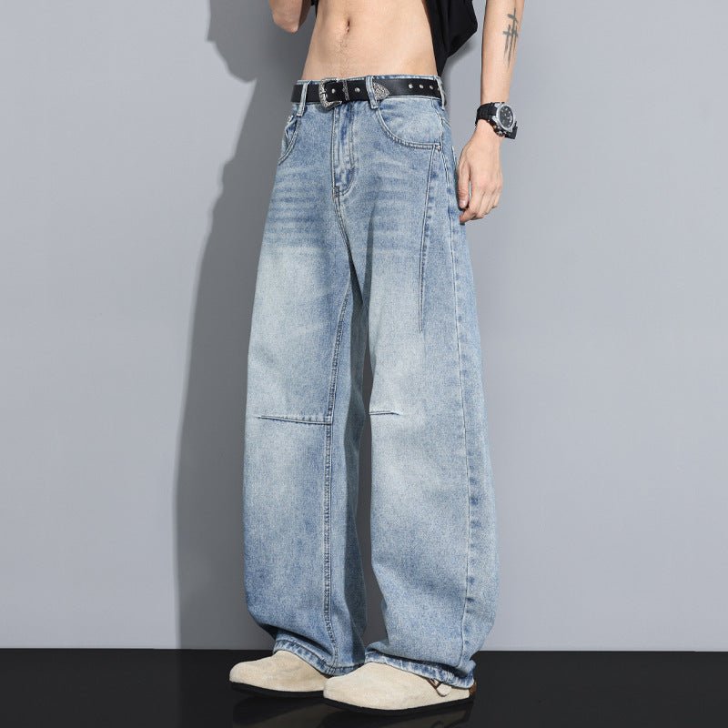 Versatile High-Street Men's Straight-Leg Denim Jeans