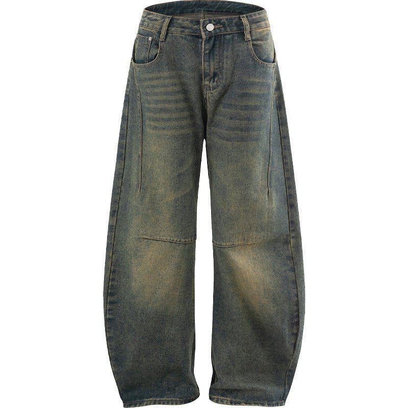 Versatile High-Street Men's Straight-Leg Denim Jeans