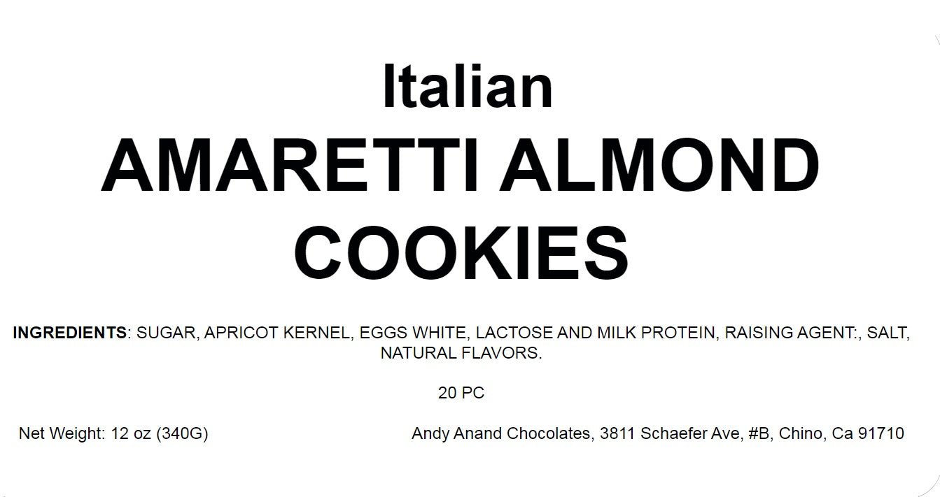 Biscuits Amaretti aux Amandes Italiens Andy Anand - 20 pièces - 8 saveurs