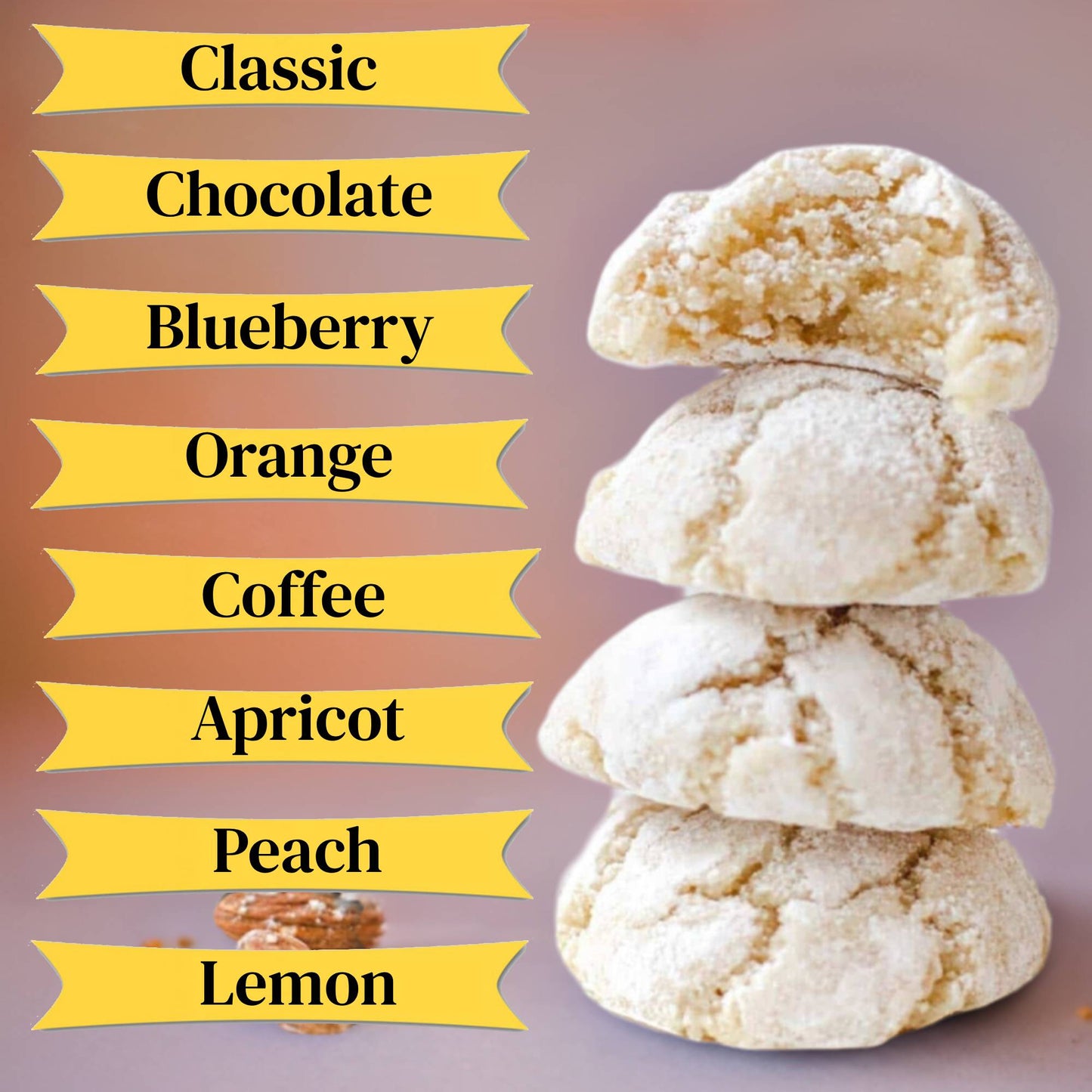 Biscuits Amaretti aux Amandes Italiens Andy Anand - 20 pièces - 8 saveurs