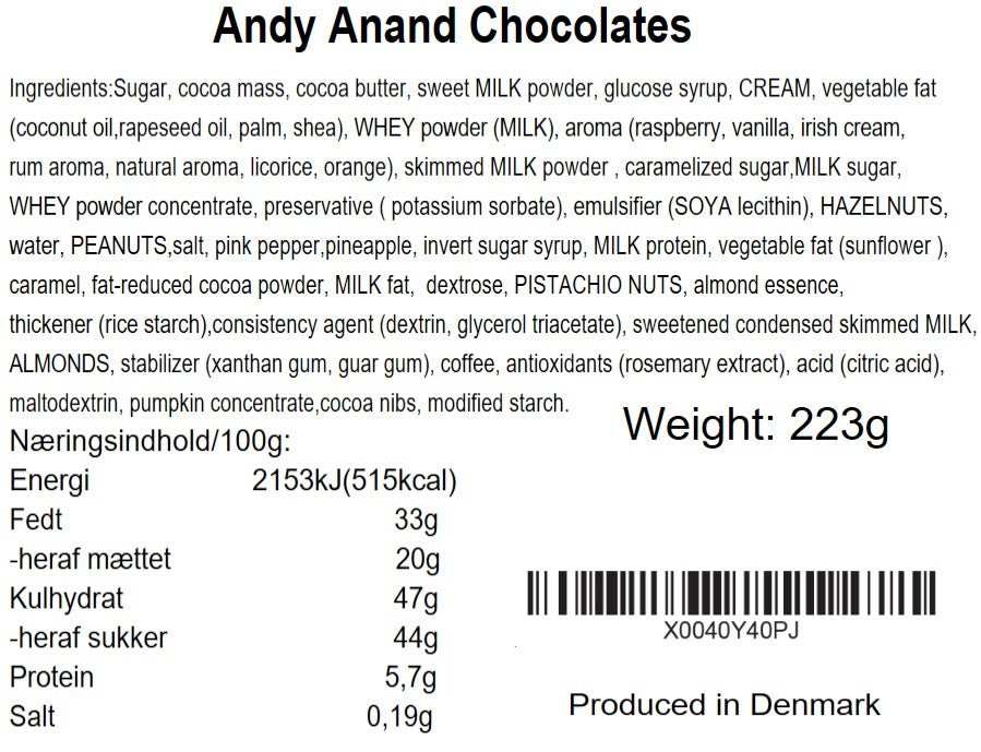 Caja de Regalo de Trufas de Chocolate Belga Andy Anand – Selección Gourmet (25 Pcs)
