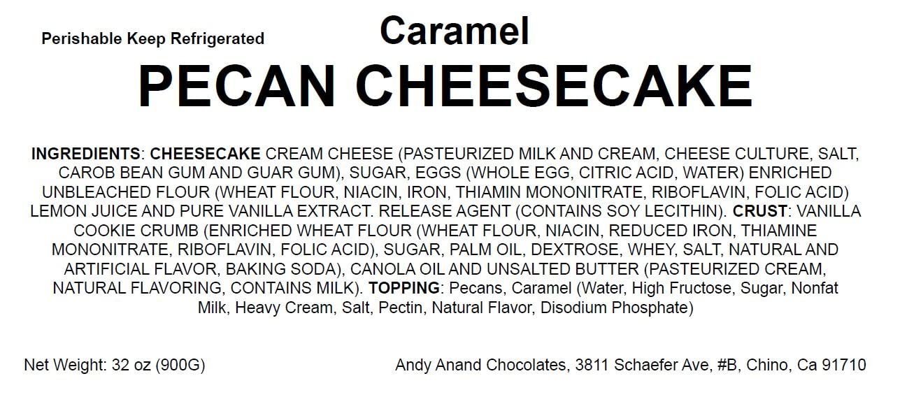 Cheesecake de Caramelo y Nueces Pecanas Andy Anand 9" - Delicia Casera Premium