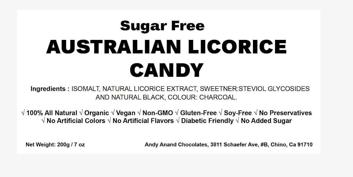 Caramelo Duro de Regaliz Australiano Sin Azúcar Andy Anand Chocolatier - 7 Oz