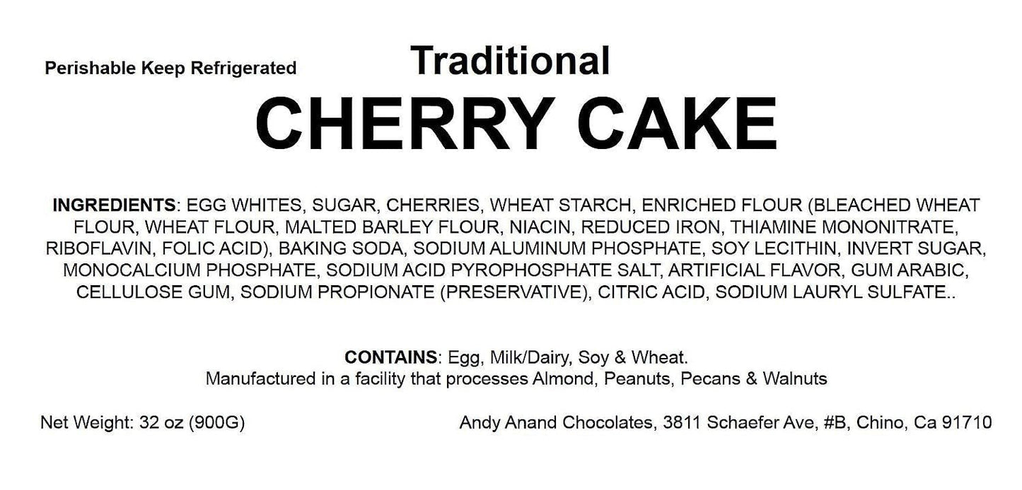 Andy Anand Premium Cherry Cake 9" - Handcrafted Delight