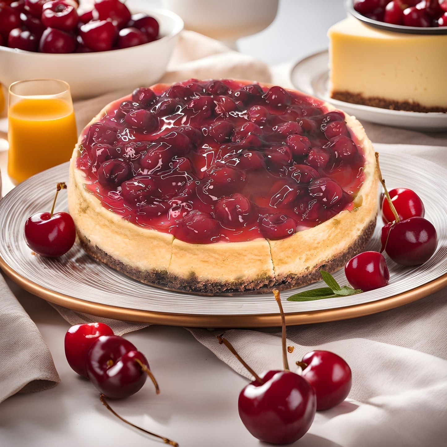 Tarta de Queso de Cereza Sin Gluten y Sin Azúcar de Andy Anand 9"