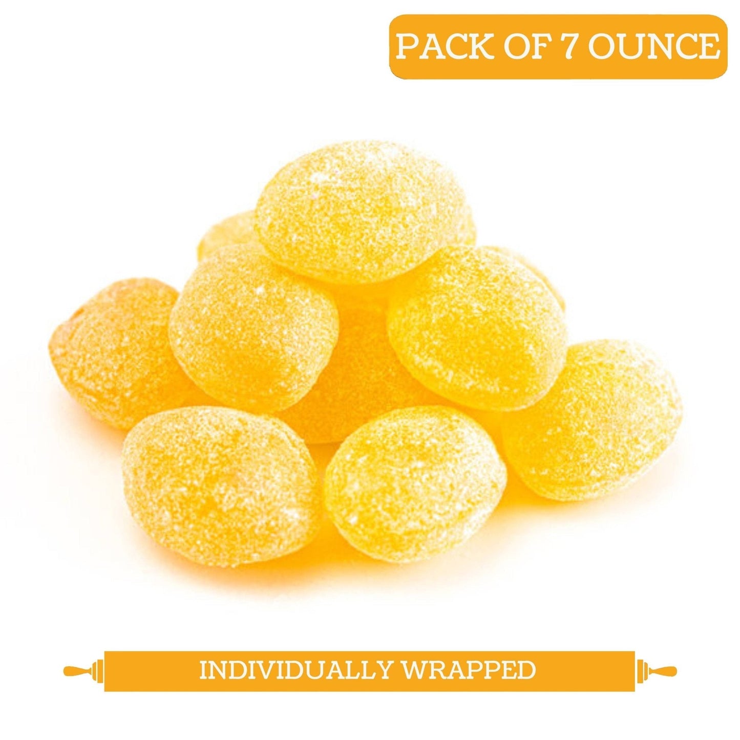 Bonbons durs sans sucre Andy Anand aux saveurs fruitées d'orange et de citron - 7 oz