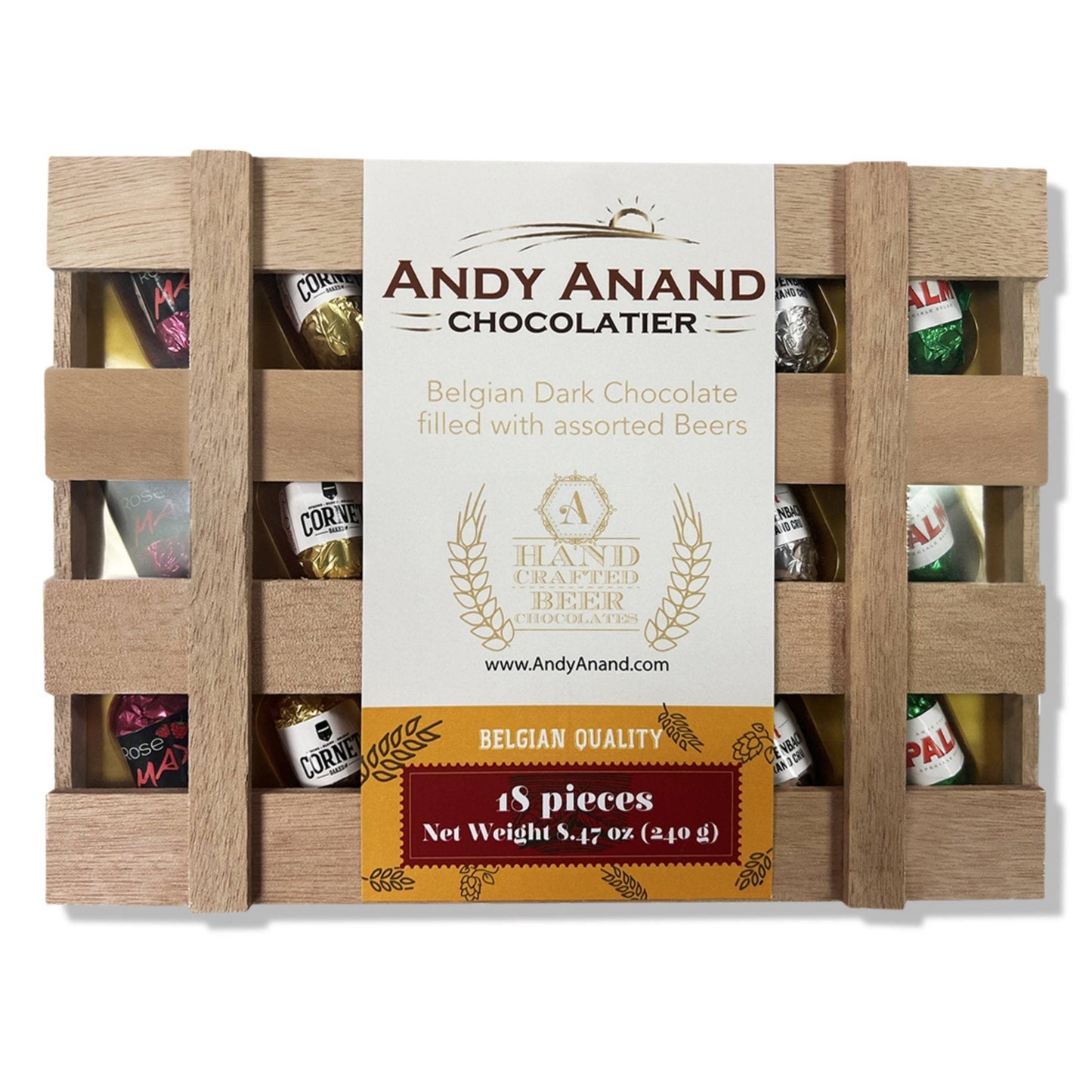 Andy Anand Vegan Dark Chocolate Liquor Filled Bottles - 18 Pcs