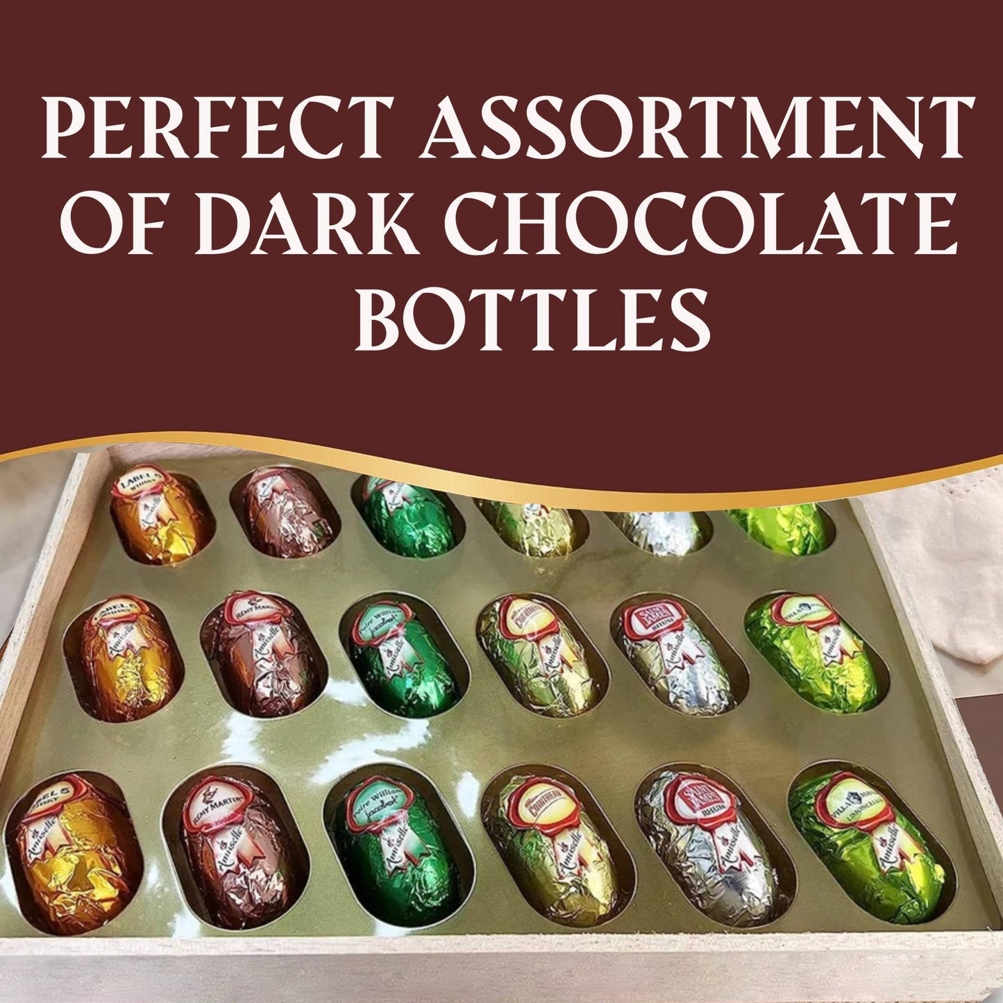 Andy Anand Vegan Dark Chocolate Liquor Filled Bottles - 18 Pcs
