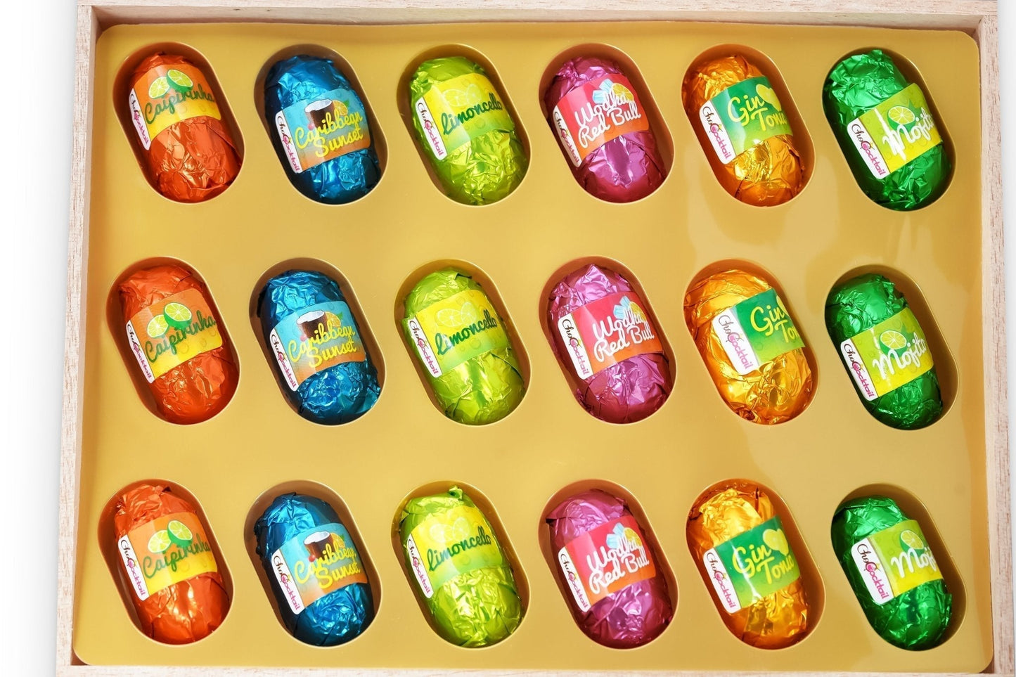 Chocolat Végétalien Non Alcoolisé Andy Anand – 18 Pièces, 6 Saveurs Uniques