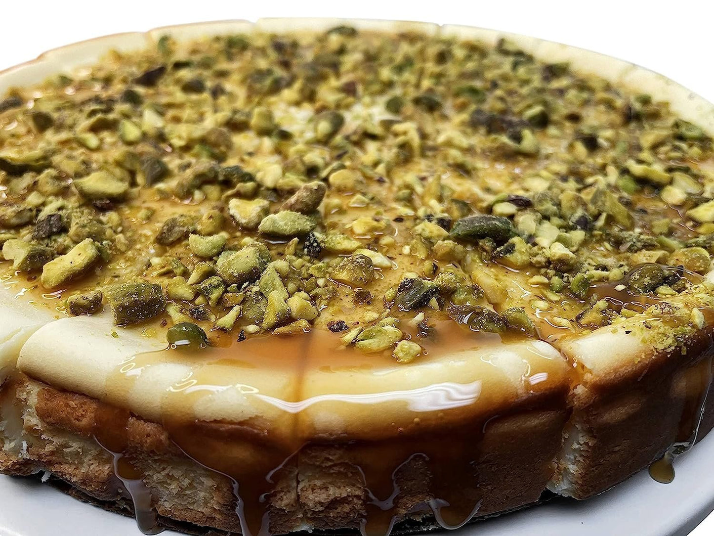 Tarta de Queso de Pistachos con Caramelo Sin Gluten de Andy Anand 9" - Postre Premium