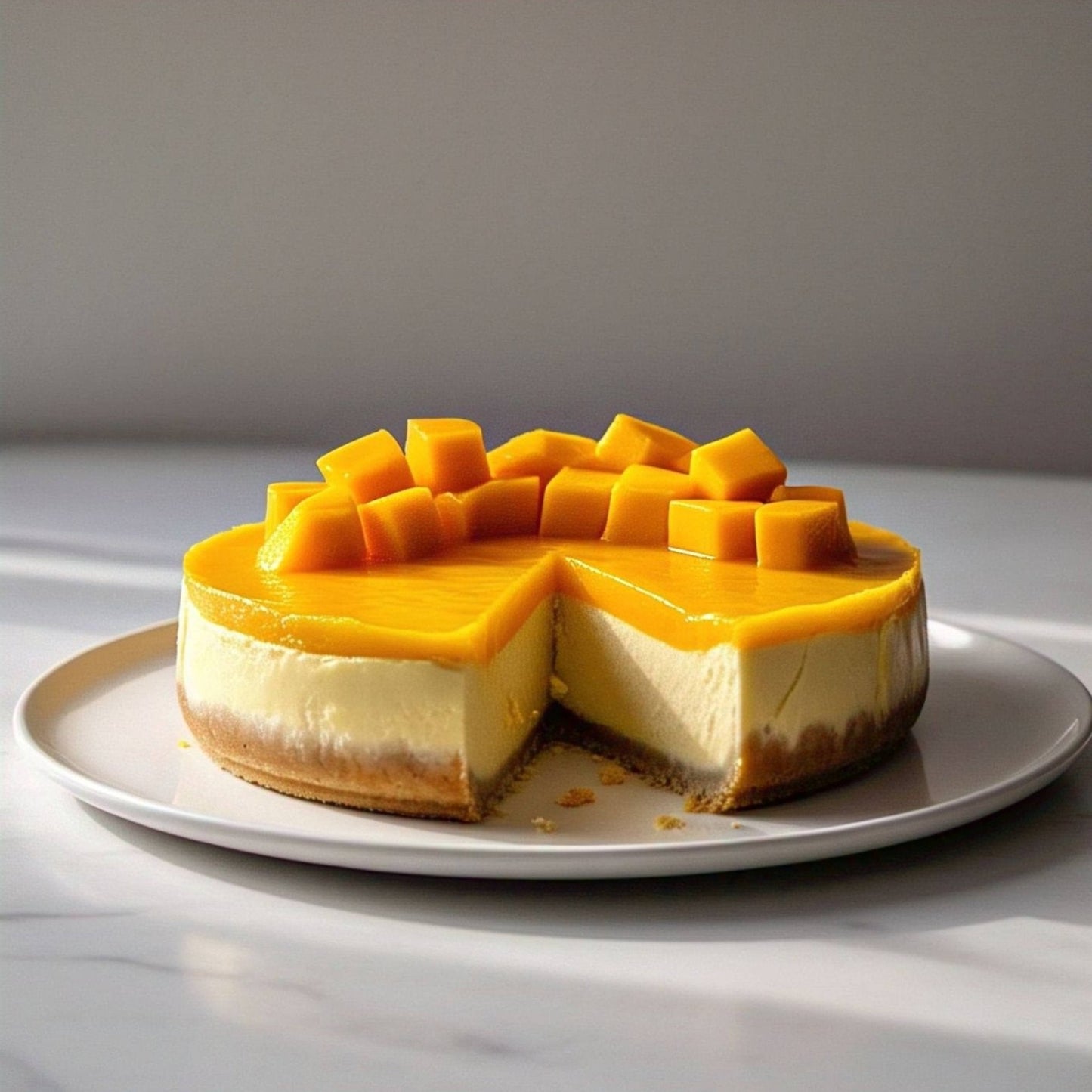 Tarta de Queso de Mango Andy Anand 9" - Delicia de Receta Tradicional