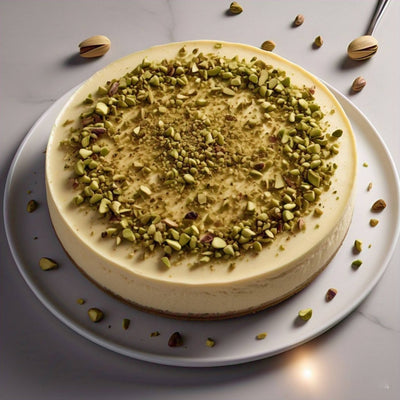 Gâteau au fromage Caramel Pistaches sans sucre et sans gluten 9"