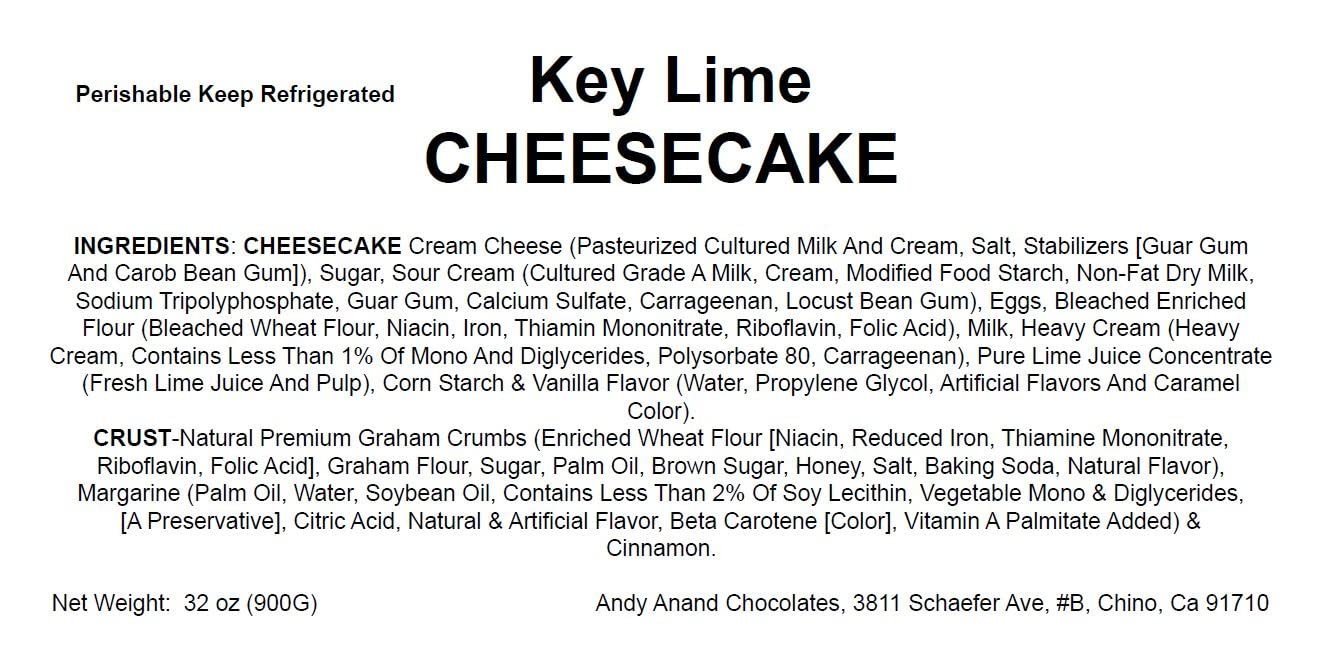 Cheesecake de Lima Key Andy Anand de 9" - Delicia Frescamente Horneada