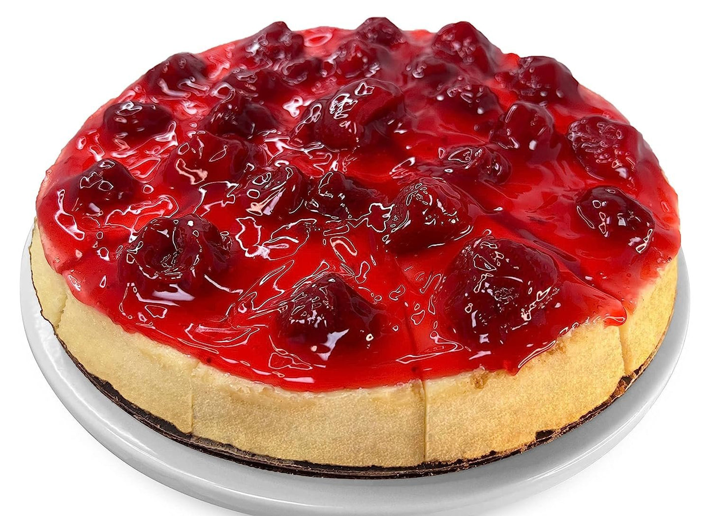 Tarta de Queso con Remolino de Fresa Andy Anand 9" - Delicia Gourmet Sin Hornear