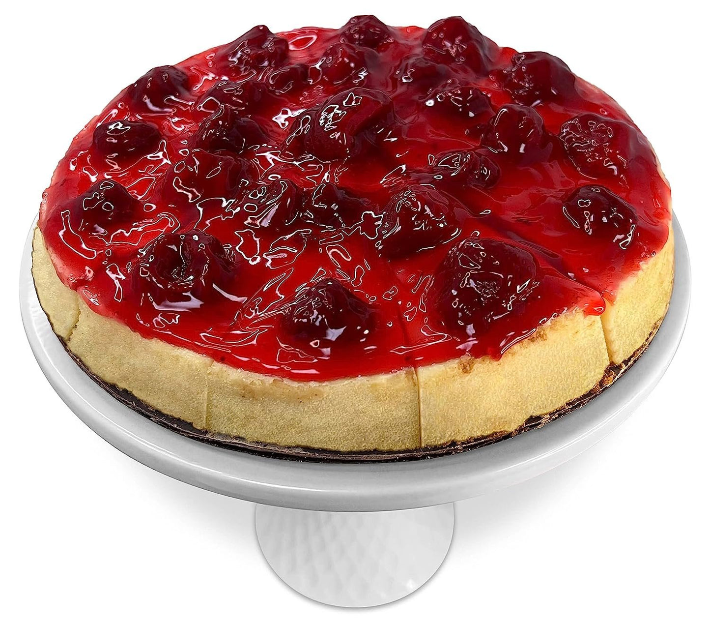 Tarta de Queso con Remolino de Fresa Andy Anand 9" - Delicia Gourmet Sin Hornear
