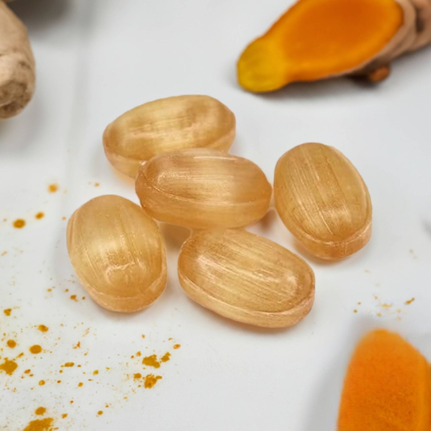 Caramelo Duro de Jengibre y Cúrcuma Sin Azúcar Andy Anand – 50 Piezas
