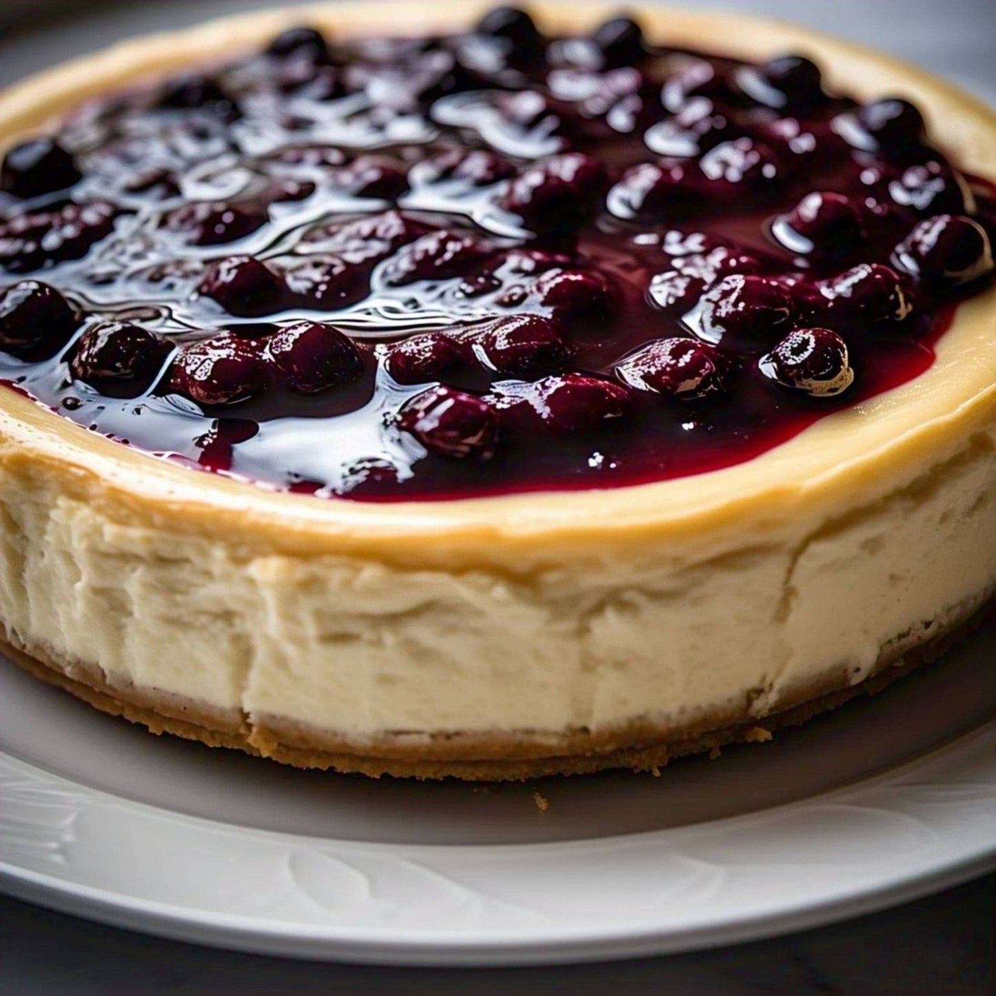 Gâteau au fromage aux bleuets sans sucre et sans gluten 9"