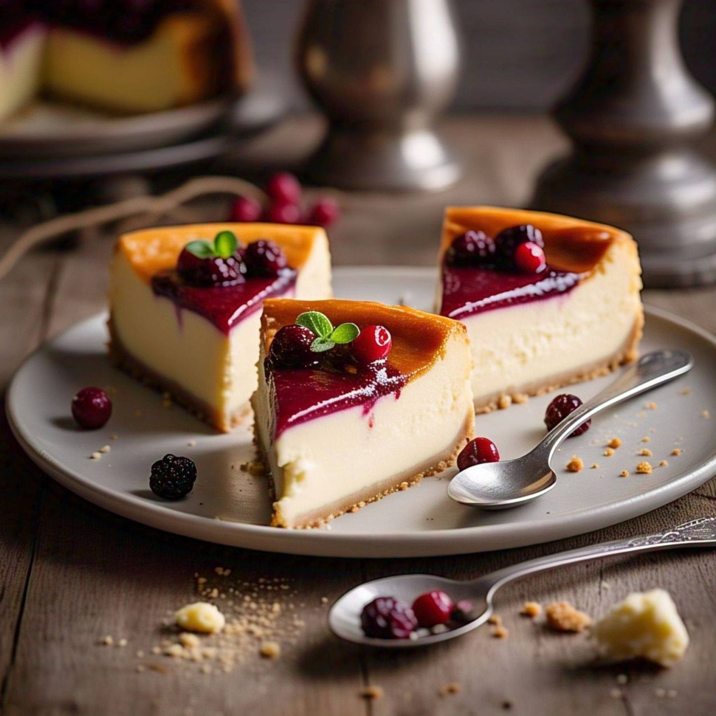 Tarta de Queso de Frambuesa Horneada Fresca Andy Anand 9"