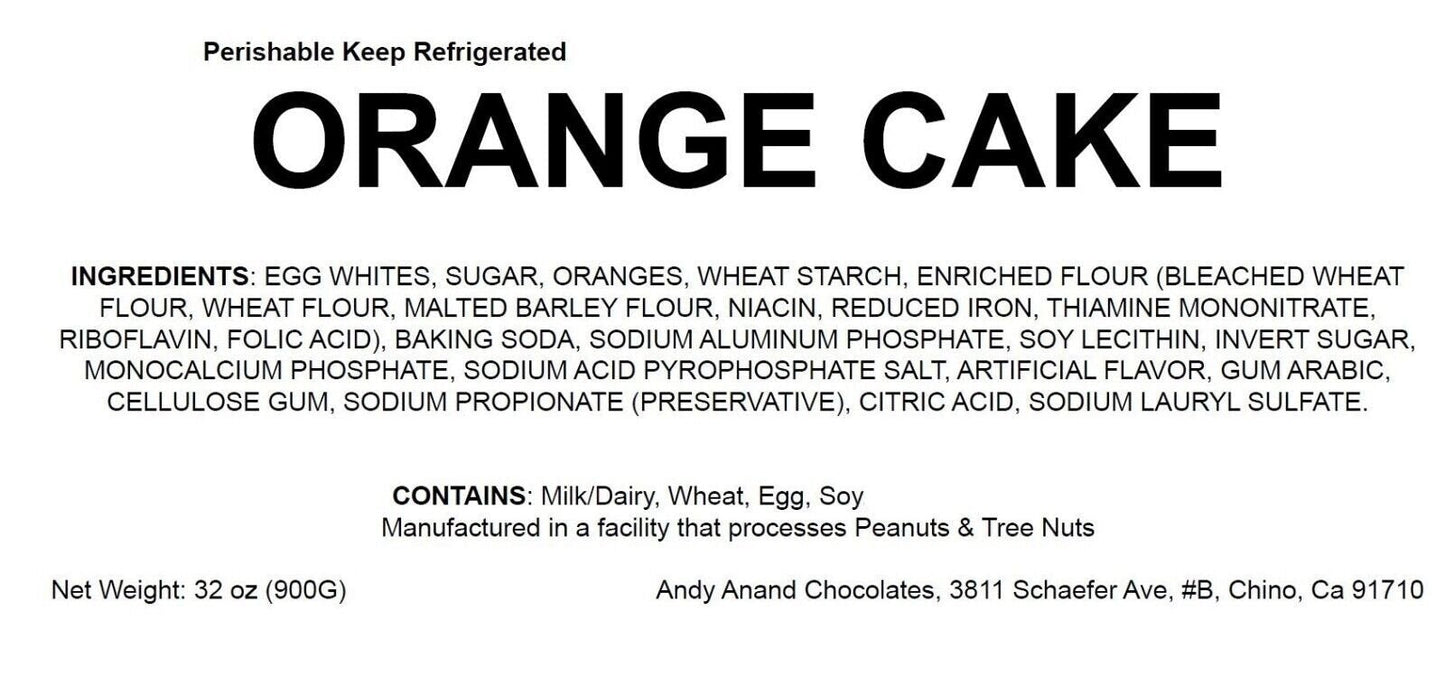 Andy Anand Orange Cake 9" - Crafted To Perfection, Traditional Homemade Cakes For Birthday, Anniversary - Divine Cake Delights (2 lbs) - Korvel