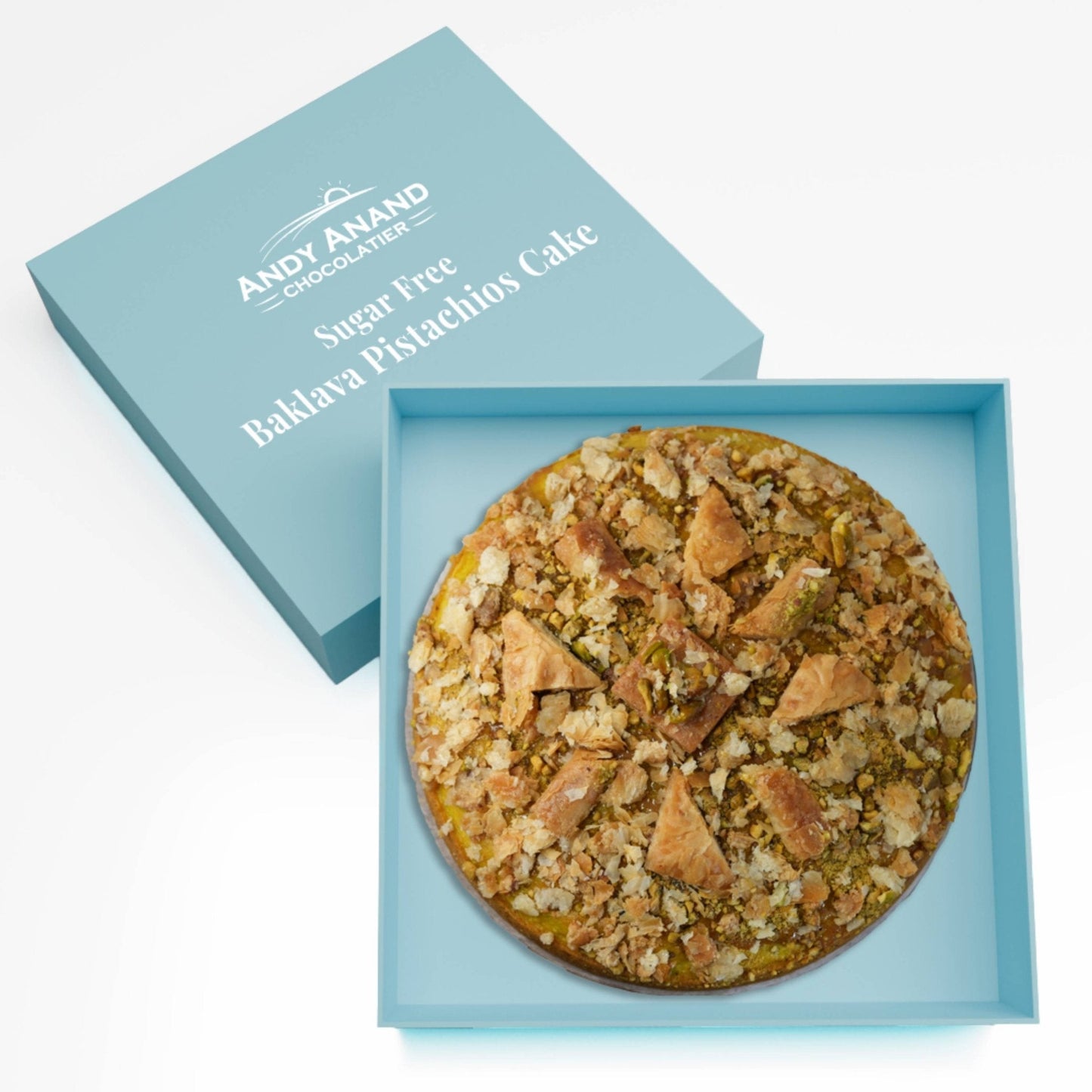 Pastel de Pistachos Baklava Sin Azúcar Andy Anand - Delicia de 9 pulgadas