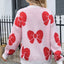 Angel Wings Bow Round Neck Dropped Shoulder Sweater - Korvel