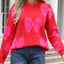 Angel Wings Bow Round Neck Dropped Shoulder Sweater - Korvel