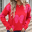 Angel Wings Bow Round Neck Dropped Shoulder Sweater - Korvel