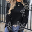 Angel Wings Flower Round Neck Dropped Shoulder Sweater - Korvel