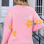 Angel Wings Flower Round Neck Sweater