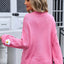 Angel Wings Flower Round Neck Long Sleeve Sweater