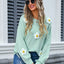 Angel Wings Flower Round Neck Long Sleeve Sweater