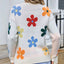 Angel Wings Flower Round Neck Long Sleeve Sweater - Korvel