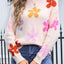 Angel Wings Flower Round Neck Long Sleeve Sweater - Korvel