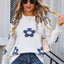 Angel Wings Flower Round Neck Long Sleeve Sweater - Korvel