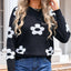 Angel Wings Flower Round Neck Long Sleeve Sweater - Korvel