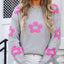 Angel Wings Flower Round Neck Long Sleeve Sweater - Korvel