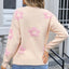 Angel Wings Flower Round Neck Long Sleeve Sweater - Korvel