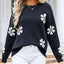 Angel Wings Round Neck Long Sleeve Sweater