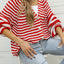 Angel Wings Striped Button Up Long Sleeve Cardigan - Korvel