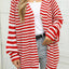 Angel Wings Striped Button Up Long Sleeve Cardigan - Korvel