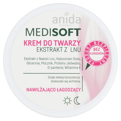 Crema Hidratante Facial Anida Medisoft con Extracto de Linaza - 100 ml