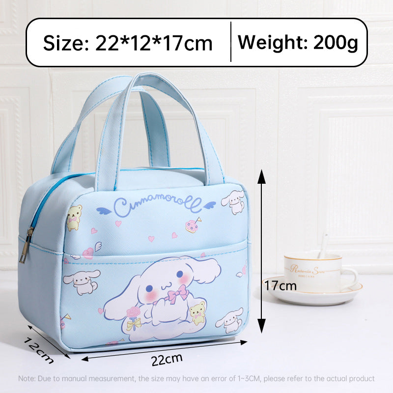 Anime MINISO Ins Thermal Insulation Children Portable Bag Cute Kuromi Storage Lunch Bag Gifts for Girls - Korvel