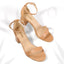 Ankis Nude Silver Black Heels - Women's Open Toe Ankle Strap Sandals