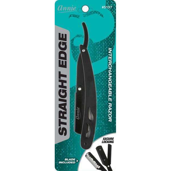 Razor de Afeitar Recto Annie - Elegancia en Negro Mate