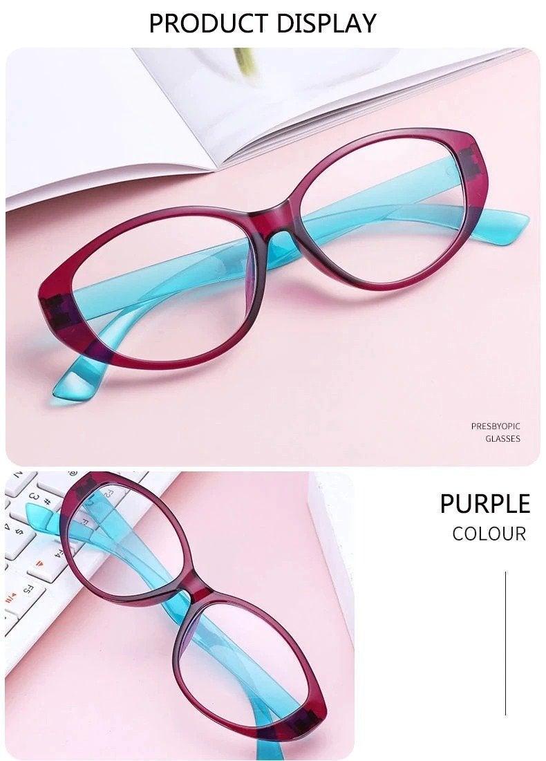 Stylish Anti-Blue Light Cat Eye Reading Glasses for Women - Korvel