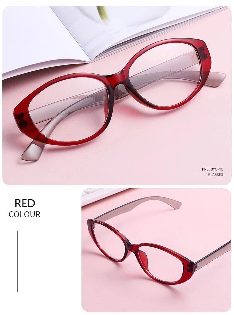 Stylish Anti-Blue Light Cat Eye Reading Glasses for Women - Korvel