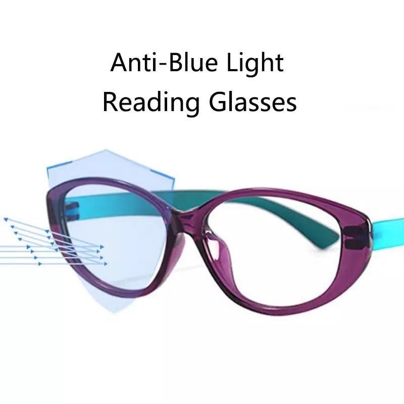Stylish Anti-Blue Light Cat Eye Reading Glasses for Women - Korvel